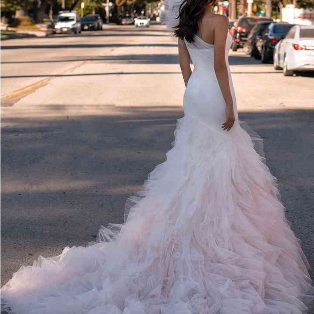 Pronovias x Ashley graham tulle wedding dress. Dry cleaned. Wedding dress sz 6.